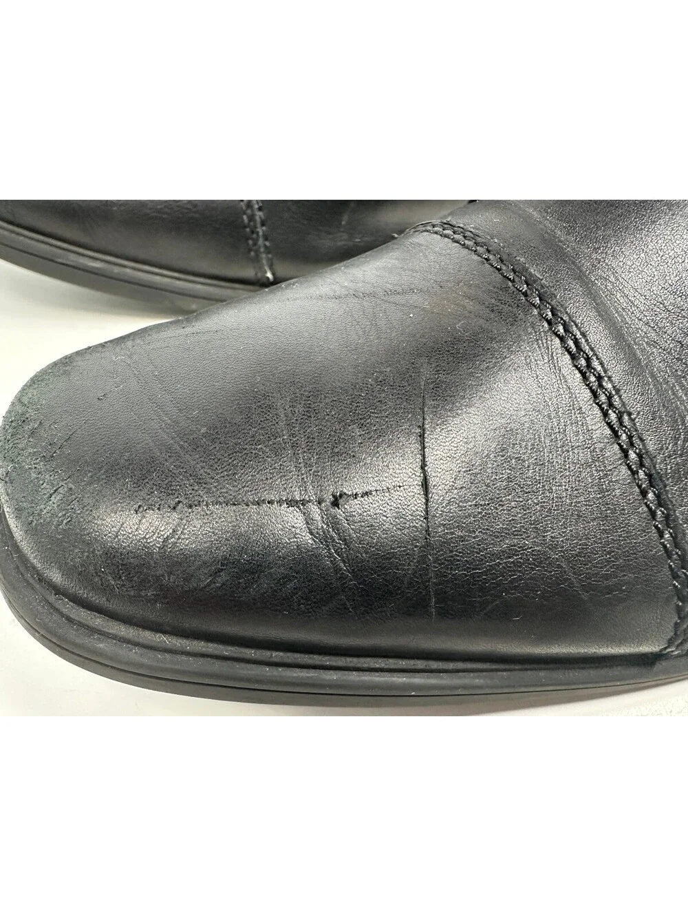 Clarks Collection Tilden Mens Black Leather Cap Toe LaceUp Oxfords 10.5 M